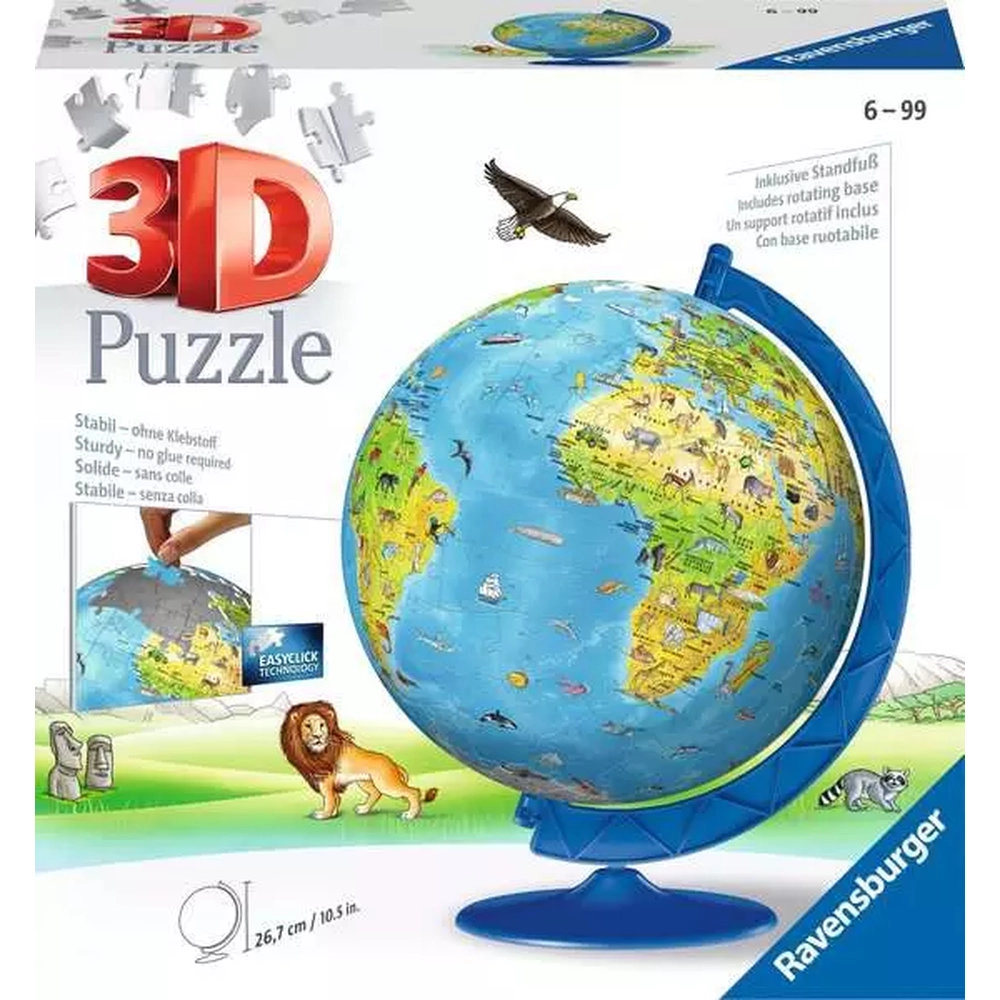 RAVENSBURGER PUZZLES Children?S World Globe 3D Puzzle (12338-4) - 180 pcs