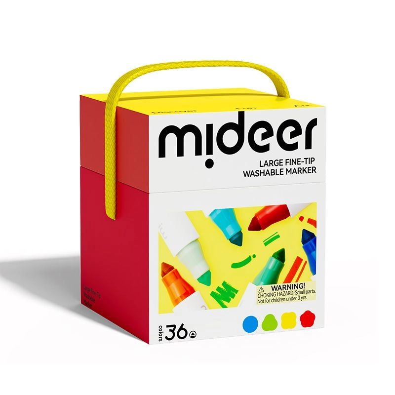 MIDEER Fine Tip Washable Markers - Multi Colour Large cone tip
