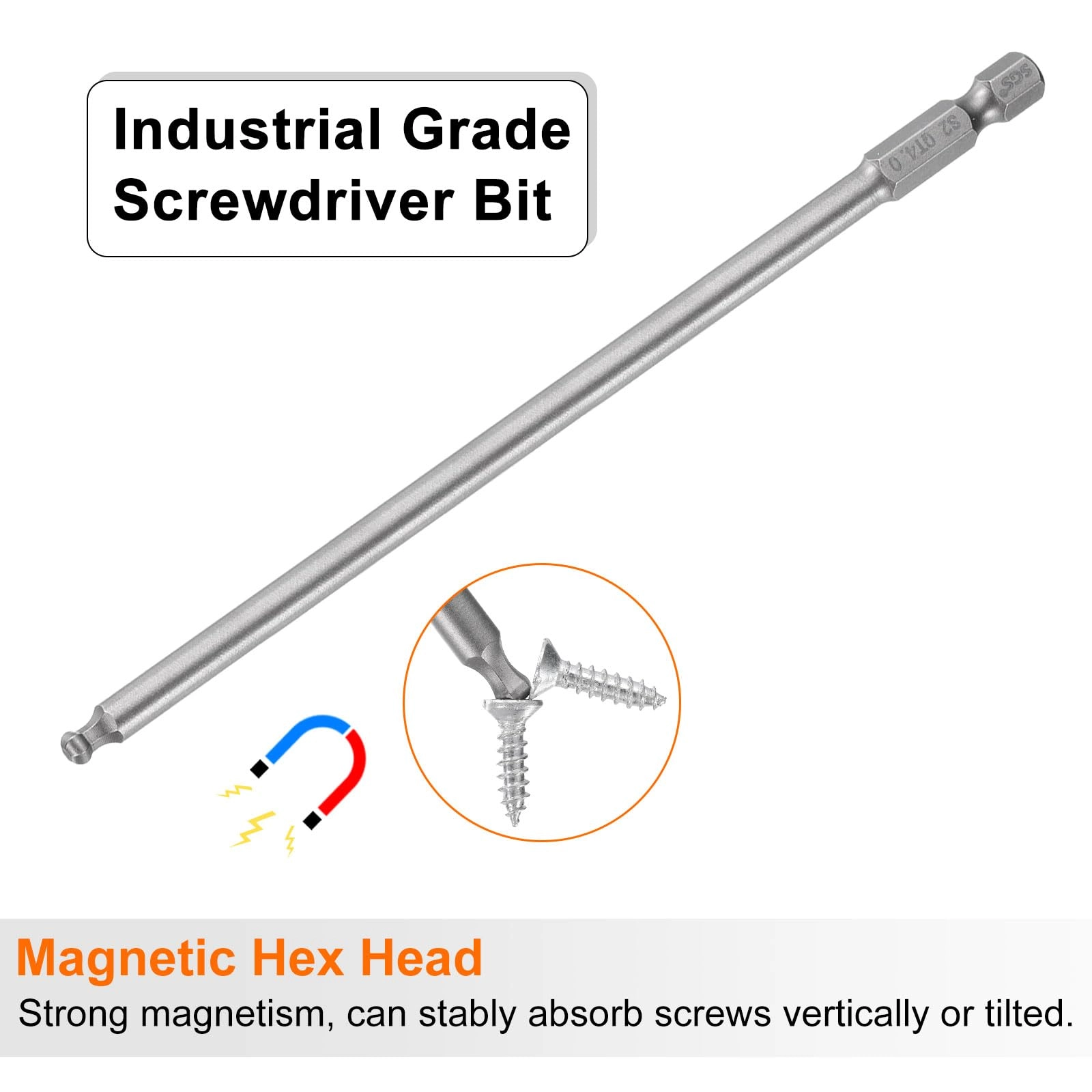 Ball End Hex Screwdriver Bit - 4pcs 150mm