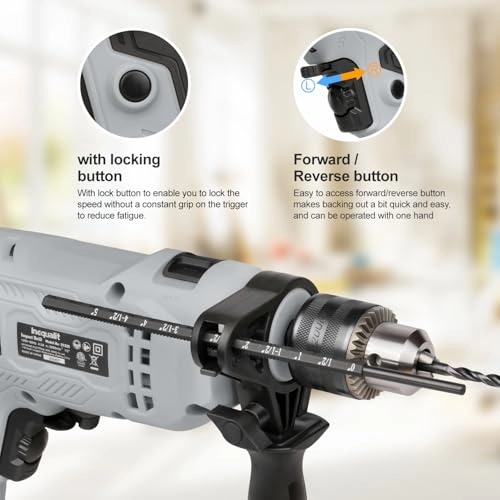 Corded Hammer Drill - 4.5Amp 0-3000 RPM 1/2 Inch Chuck