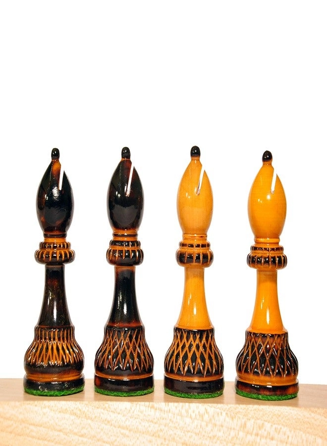French Burning Wooden Chess Pieces - Boxwood