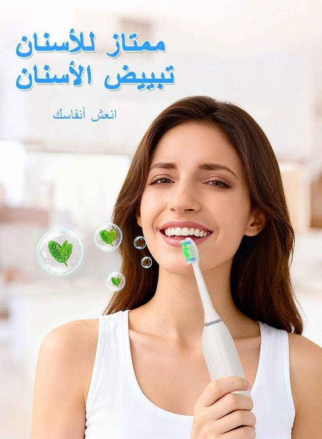 YWD-TB36-WH - 40000 VPM 4 Brush Heads USB Wireless Charging