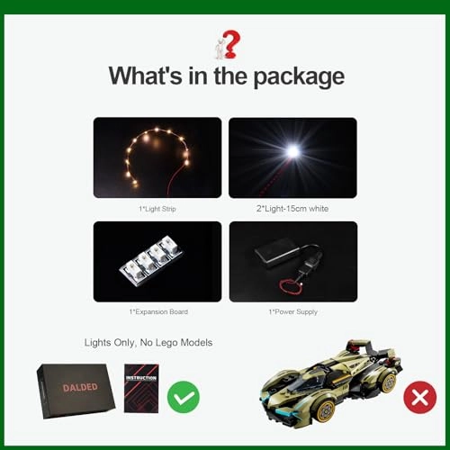 LED Lighting Kit for LEGO Lambo V12 Vision GT Super Car 76923