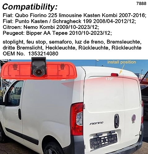 Third Roof Top Mount Brake Lamp Light Rear View Backup Camera - Night vision Wireless 628 x 586