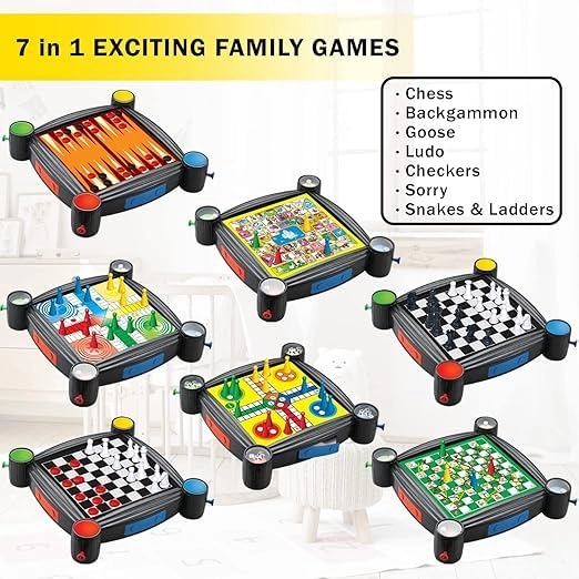 Chess + Backgammon + Ludo + Snakes Ladders + Goose + Checkers + Sorry