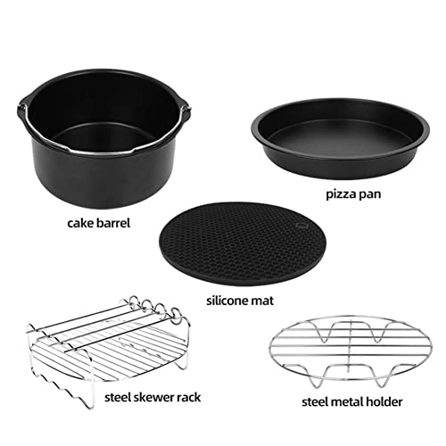 Cake Barrel + Pizza Pan + Silicone Mat + Stainless Steel Holder + Skewer Rack + Bread Shell - Silicone Stainless Steel Carbon Steel 6pcs