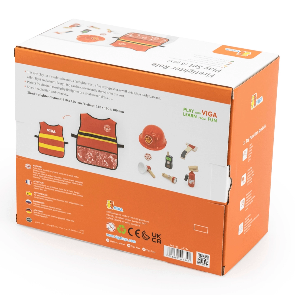 Firefighter Role Play Set - Wooden 8 pcs (29464294-44714)