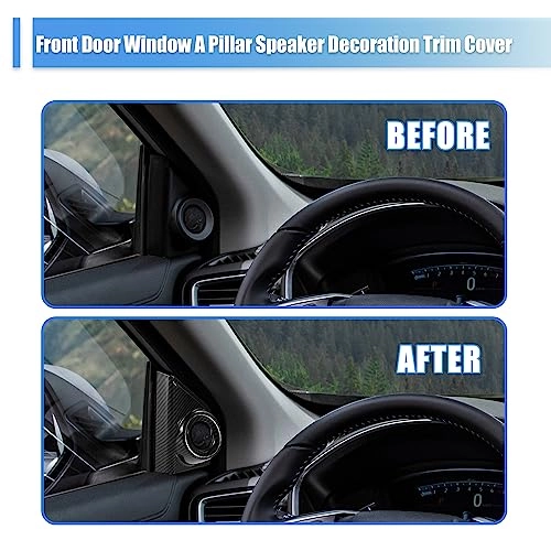 Carbon Fiber Pattern Front Door Window A Pillar Speaker Decoration Trim Cover - Honda CRV 20172022 front door window A pillars