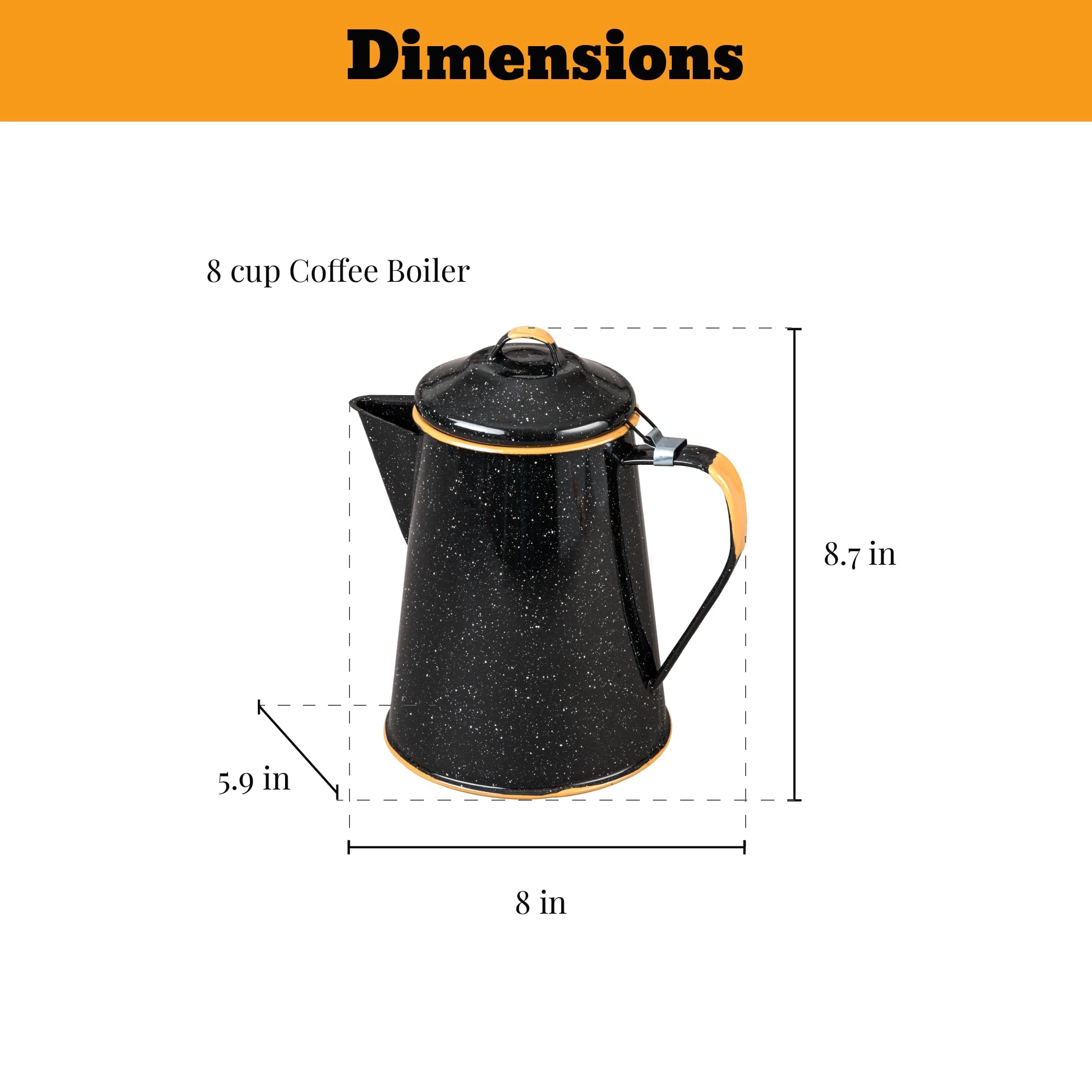 Outdoor Coffee Boiler Set - 8 Cups Enameled Steel