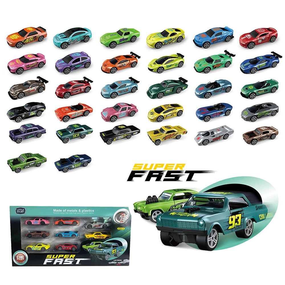 Slide Die Cast Toy Car Play Set - 8pcs