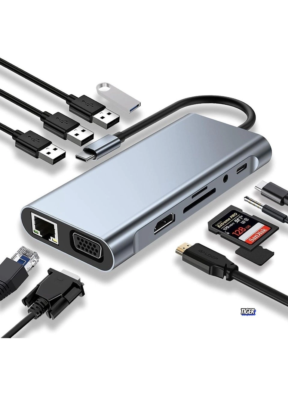 12-in-1 USB C Hub Docking Station