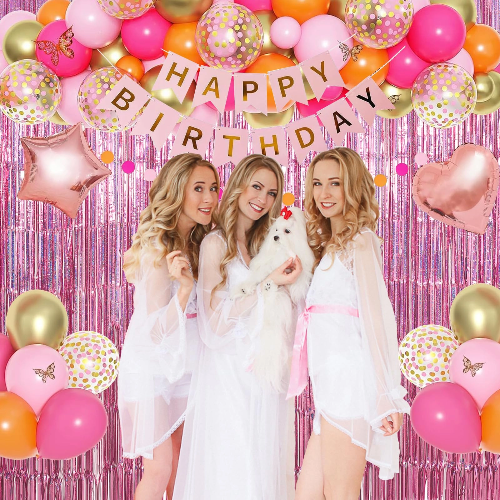 Glitter Tinsel Curtain - 2 Pack Birthday