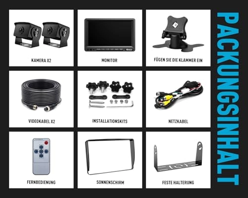 Reversing Monitor - 7" 1080P + Rear View Camera - IP69 Waterproof CCD