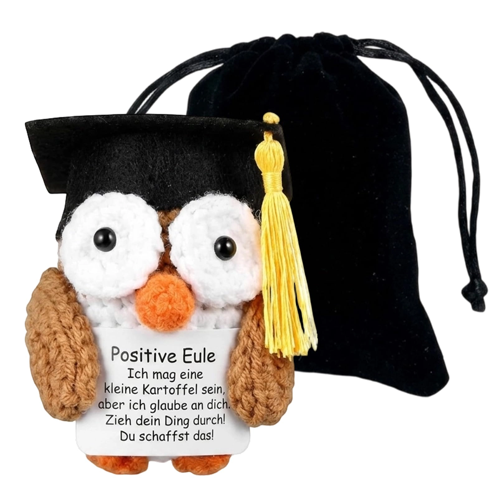 Guang Zhou Lu Shen Mao Yi You Xian Gong Si Owl Lucky Charm Graduation 6.8 cm Plush - Handmade + Bag