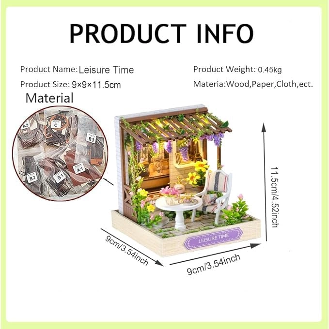 Miniature Wooden Dollhouse Furniture Kit - Creative Room 1:24