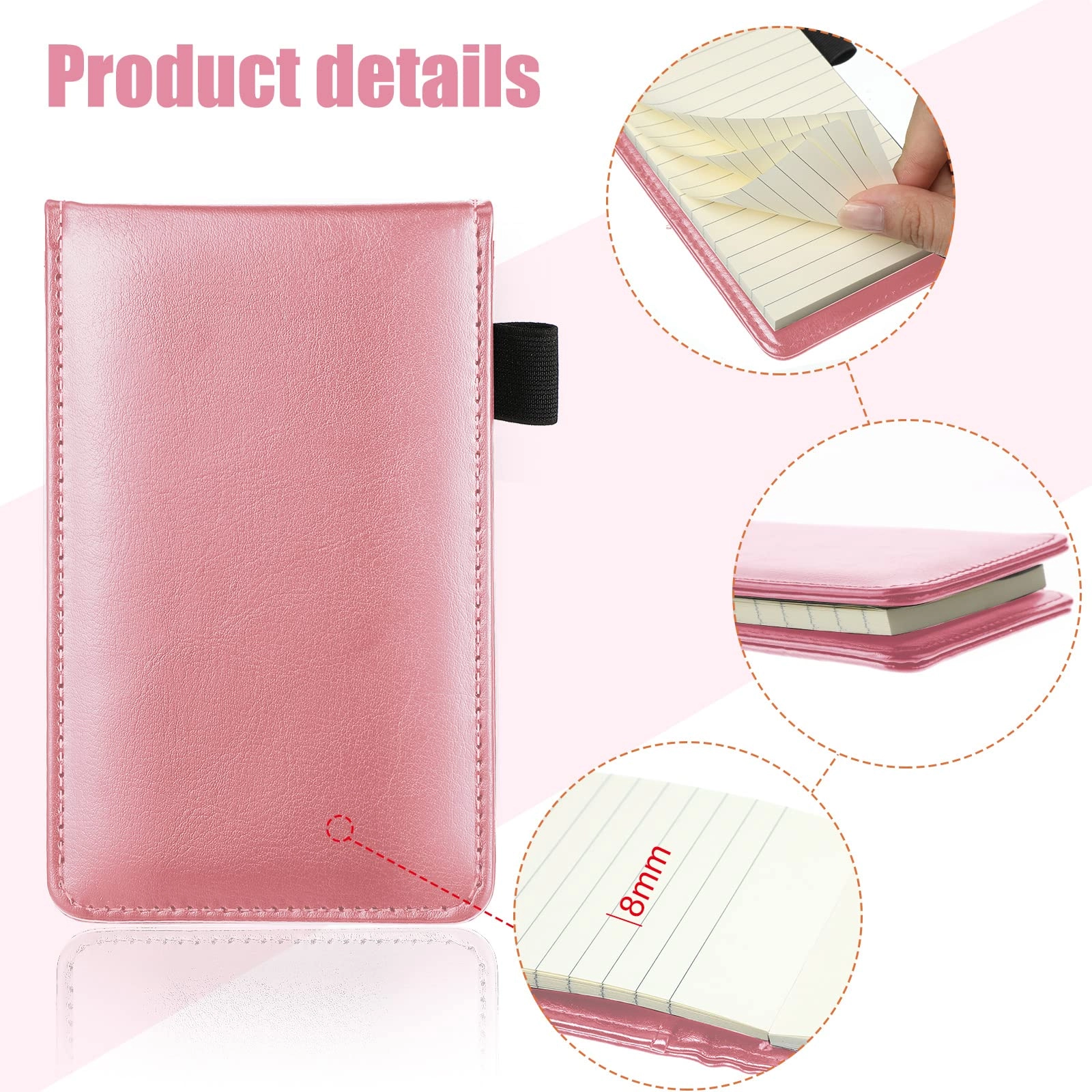Mini Pocket Notepad Holder - 50 Lined Sheets 10 Pcs