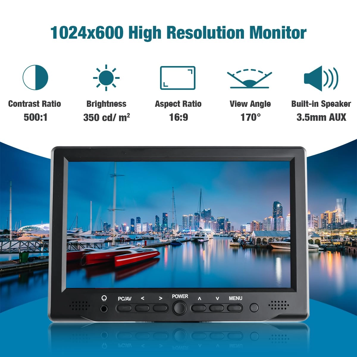Small Monitor TFT LCD Display - 7 inch 1024X600