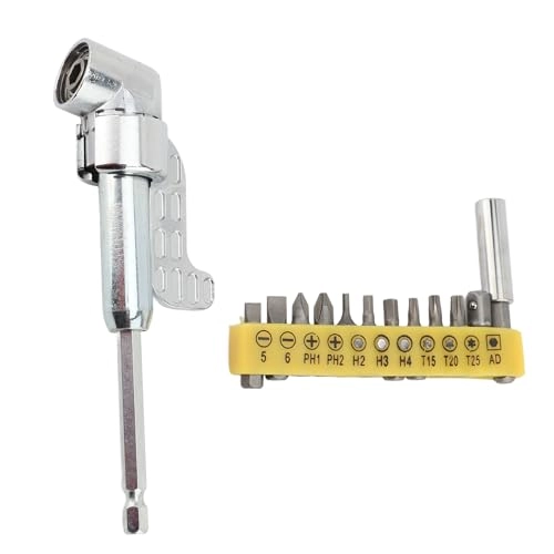 105 Degree Right Angle Drill Adapter - 12 Bits Zinc Alloy