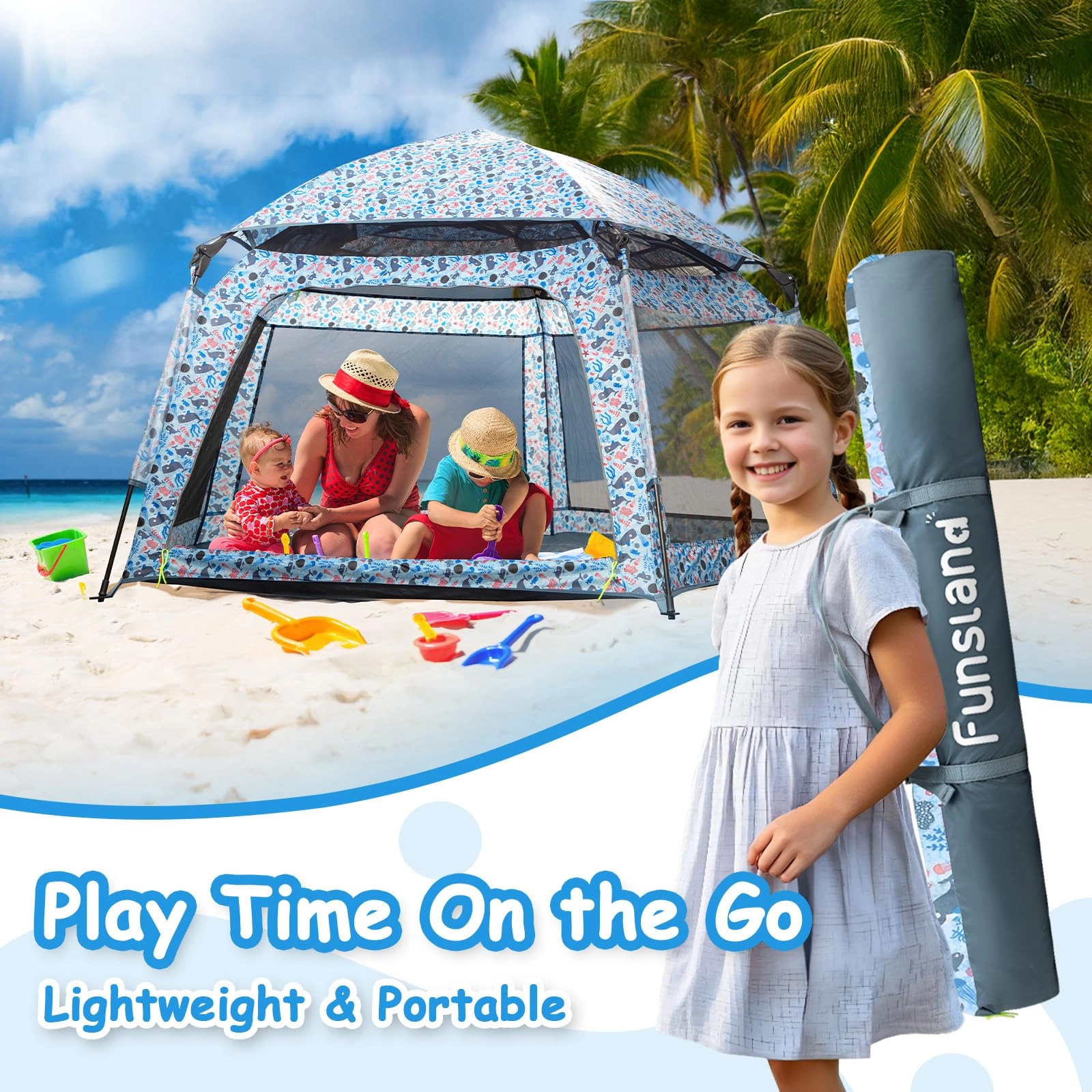 Kids Pop-up Playtents - 175 x 110 x 90 centimetres Green Forest