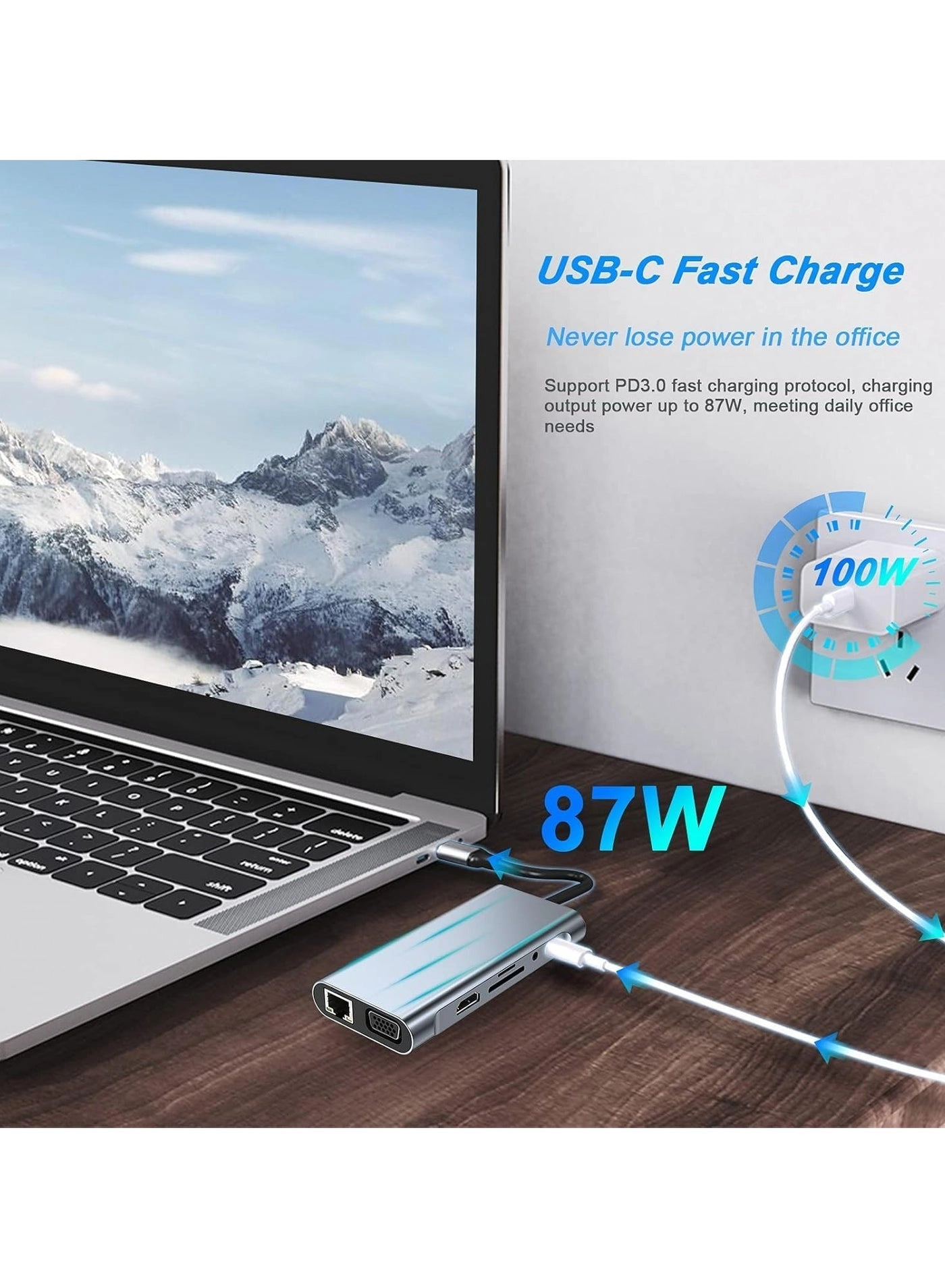 USB C Adapter Docking Station - 11-in-1 4K HDMI USB 3.0
