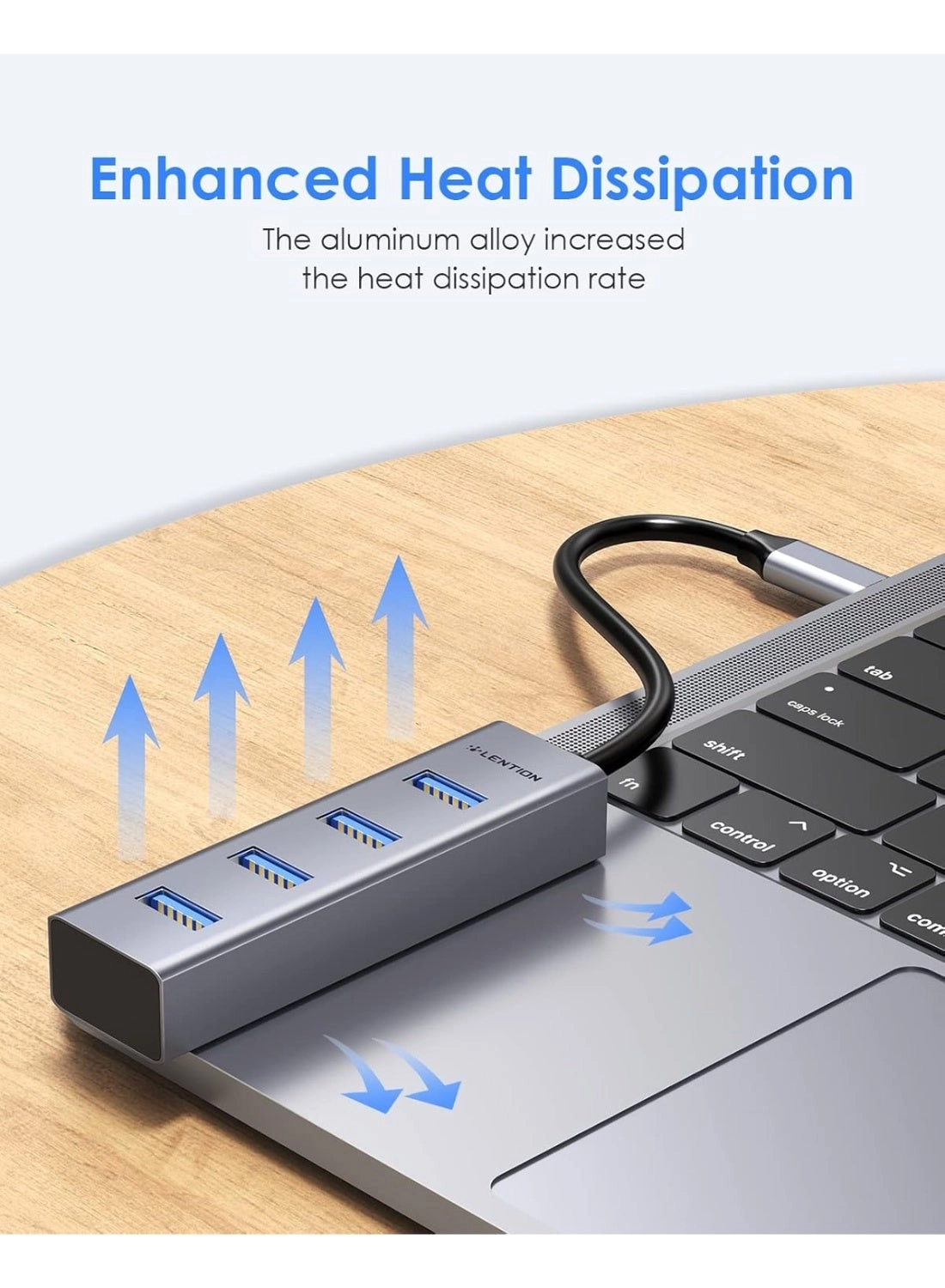 USB C Hub - 4 USB 3.0 Ports Space Gray