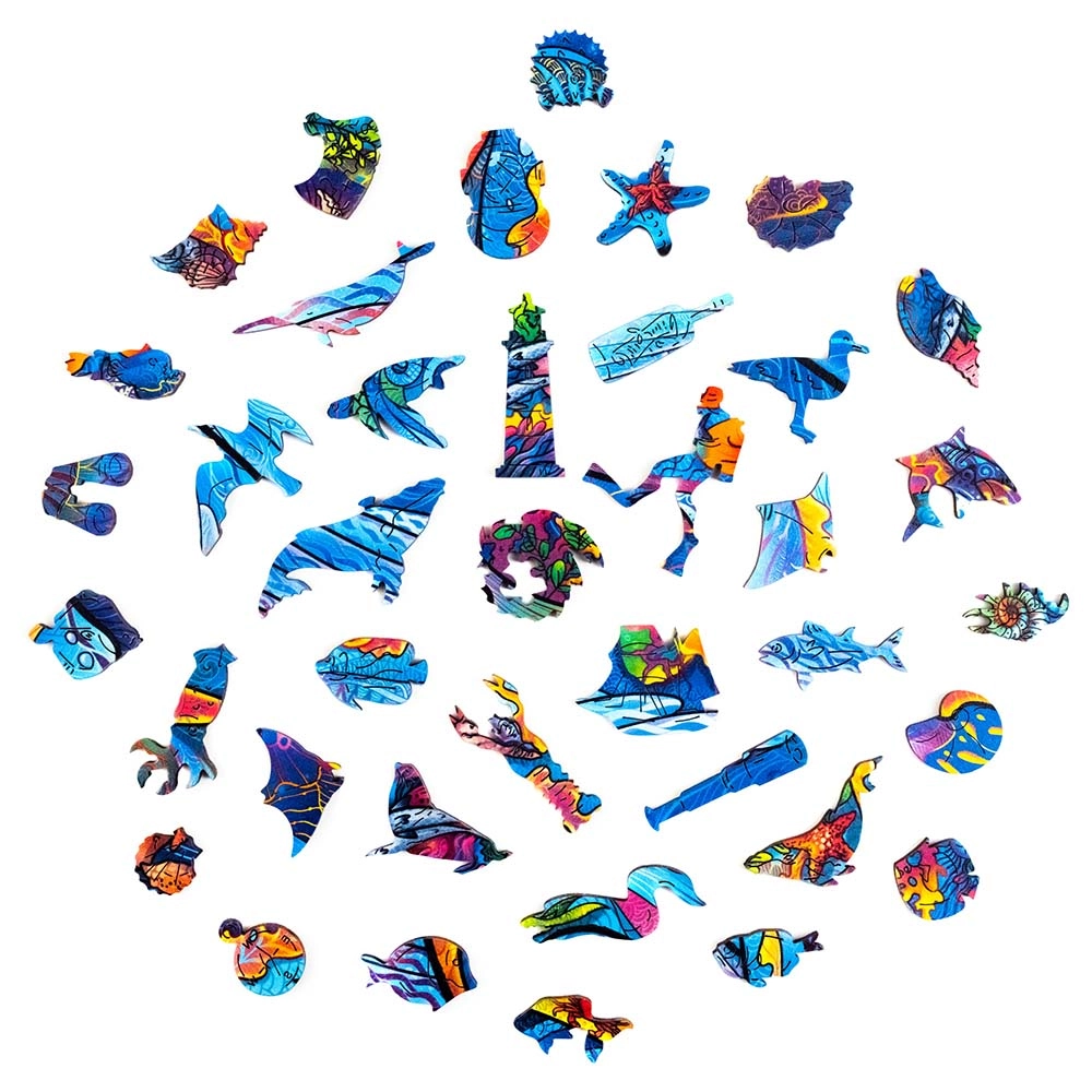 Milky Whales Wooden Puzzle (4107390-WHALES_KS) - 268 pcs