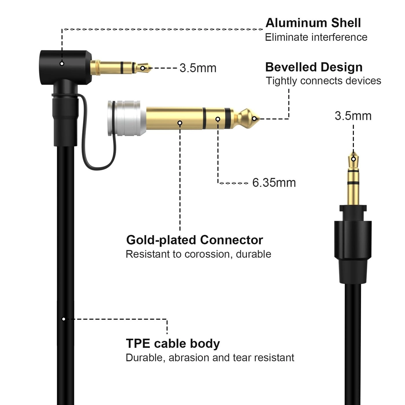 Auxiliary Extension Cable for Beats by Dr Dre Solo Studio Pro Detox Edition Headphones