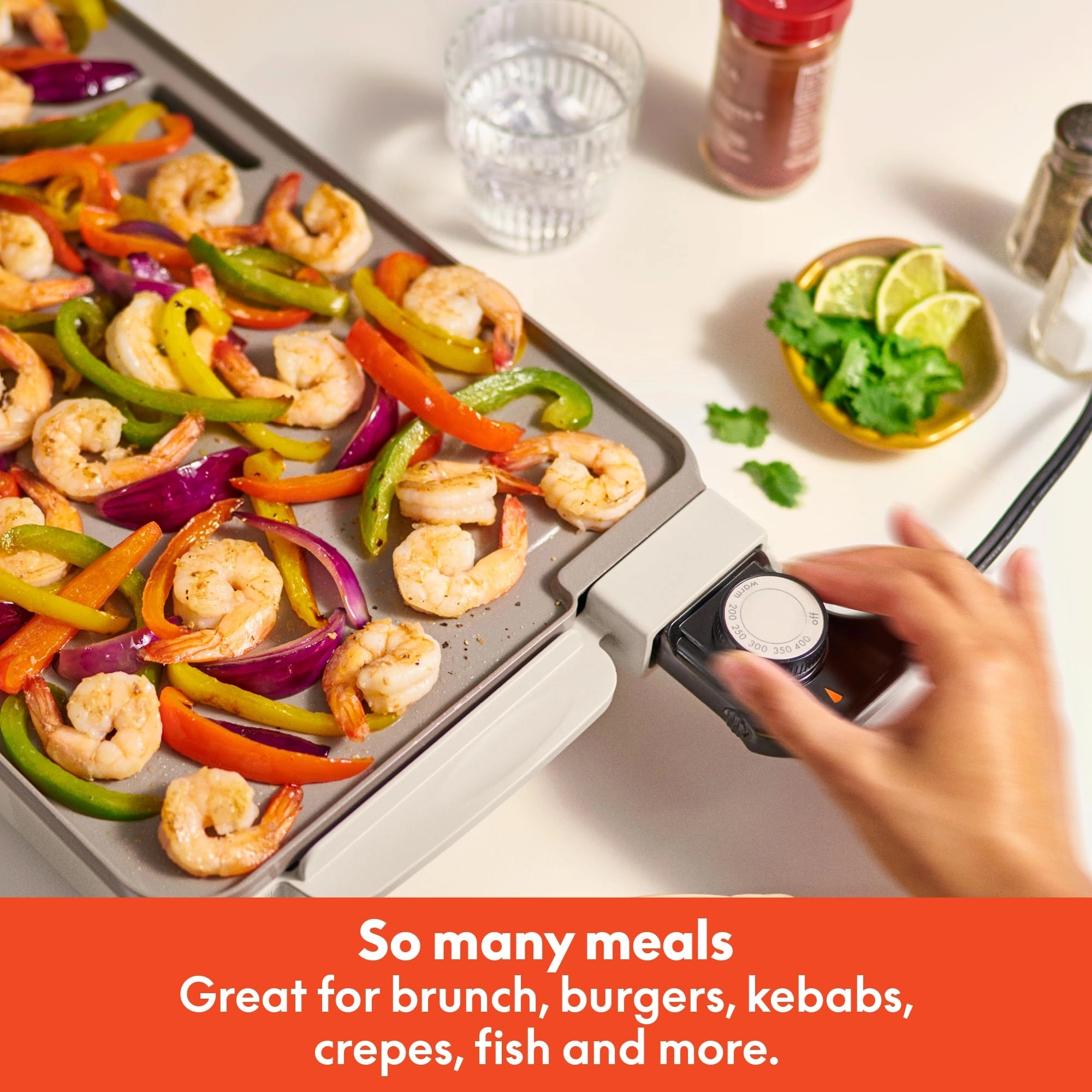 XL Electric Ceramic Titanium Griddle - 1500W 56 cm