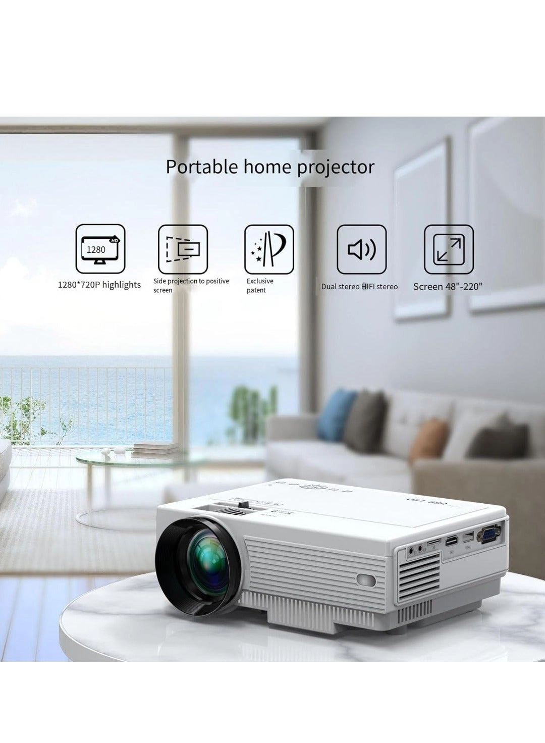 Mini Projector - 150 ANSI Lumens 1280*720P