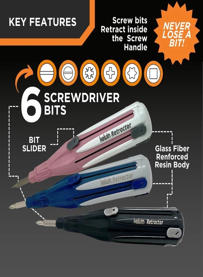 Retractor Mini Precision Multi-Bit Screwdriver (6 Pcs)