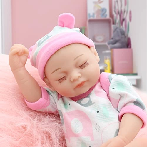 Reborn Baby Doll - 10 inch Silicone Girl Ages 3+ Gift Set