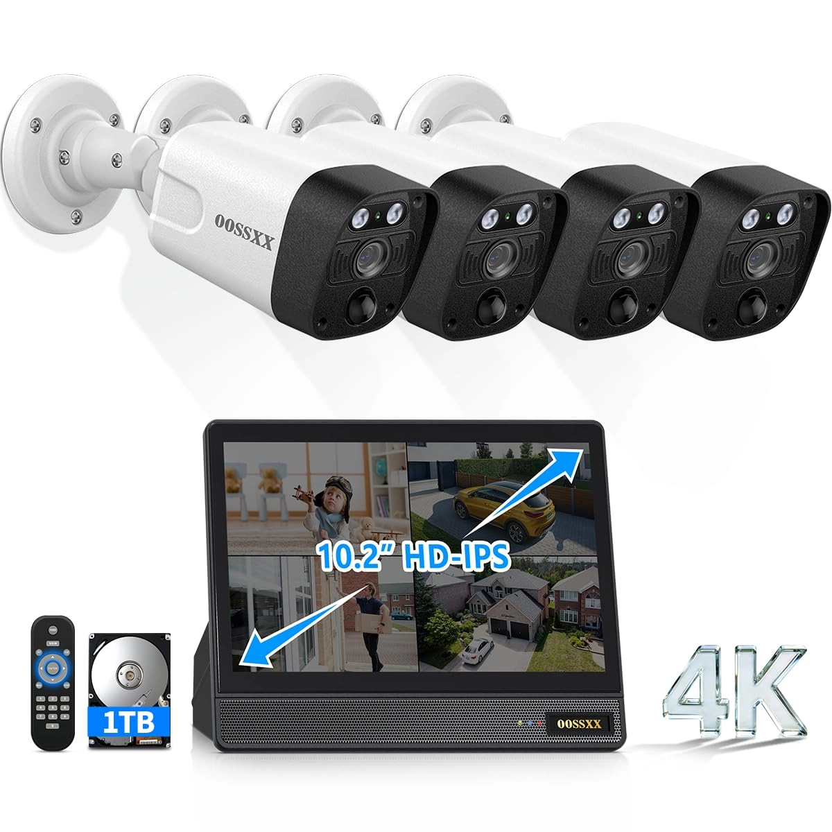 OOSSXX OSX-POE4K8ch4TB - 8-Cams 8 channels 4K