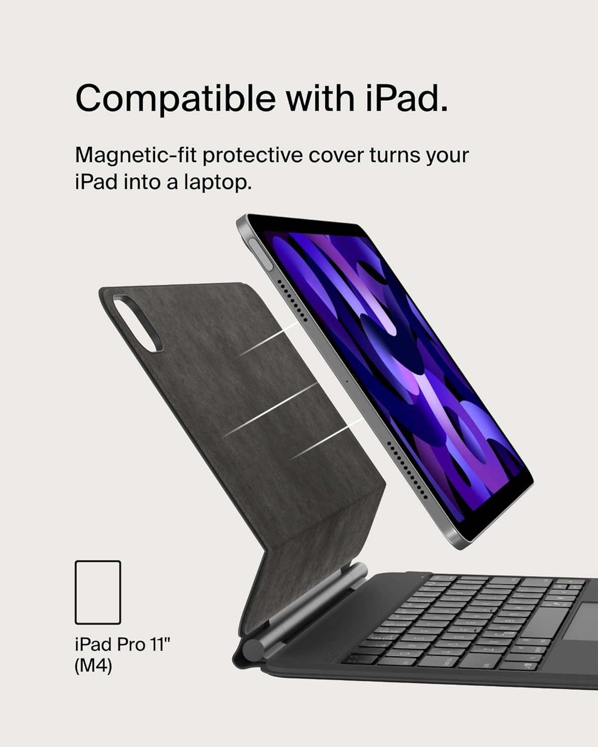 Keyboard Magnet Folio for iPad Pro 11-Inch M4 Bluetooth (UK)