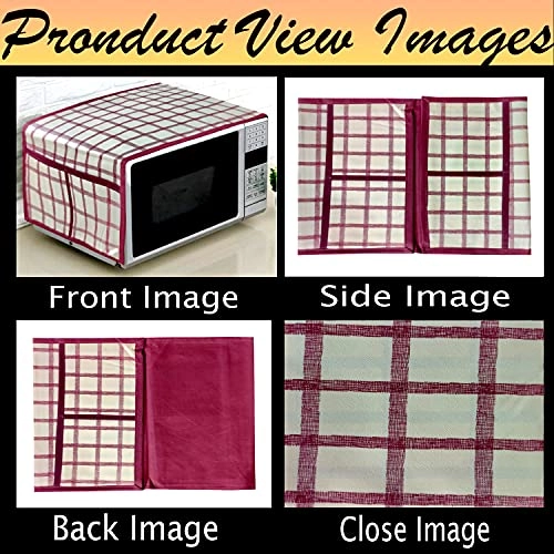 Microwave/Oven Top Cover - 4 Utility Pockets Polyester
