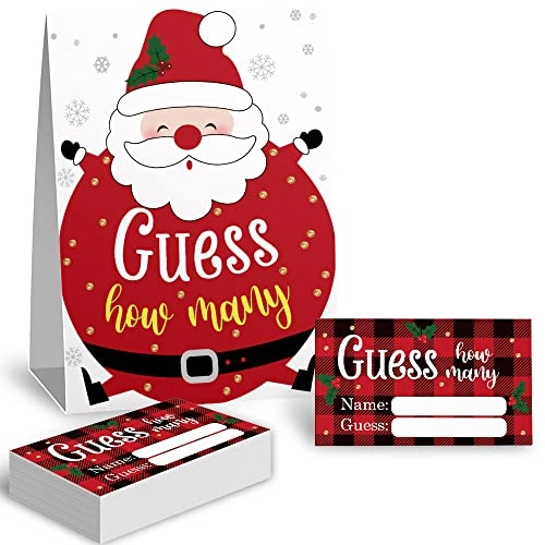 Guess How Many Christmas Theme Party Game Cards Kit - 1 piece