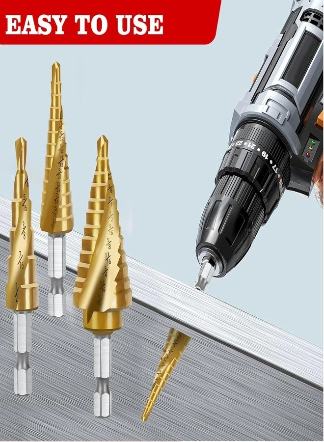 Step Drill Bit Set - High Speed Steel 1/4" Hex Shank 31 Size