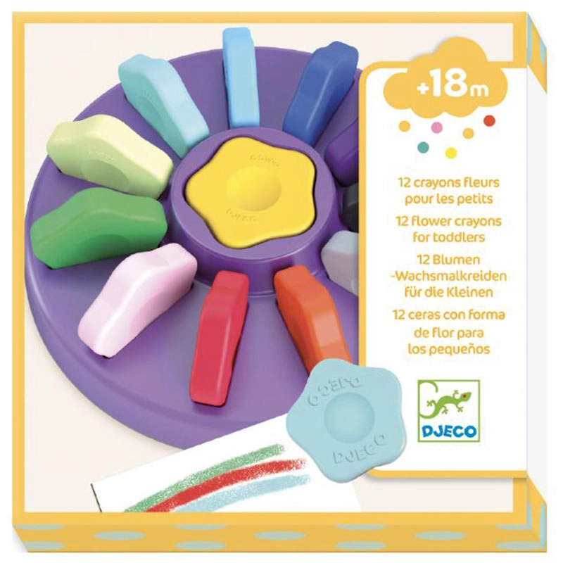 DJECO Flower Crayons - 12 pieces