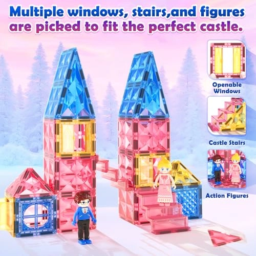 Diamond Magnetic Tiles - Princess Castle