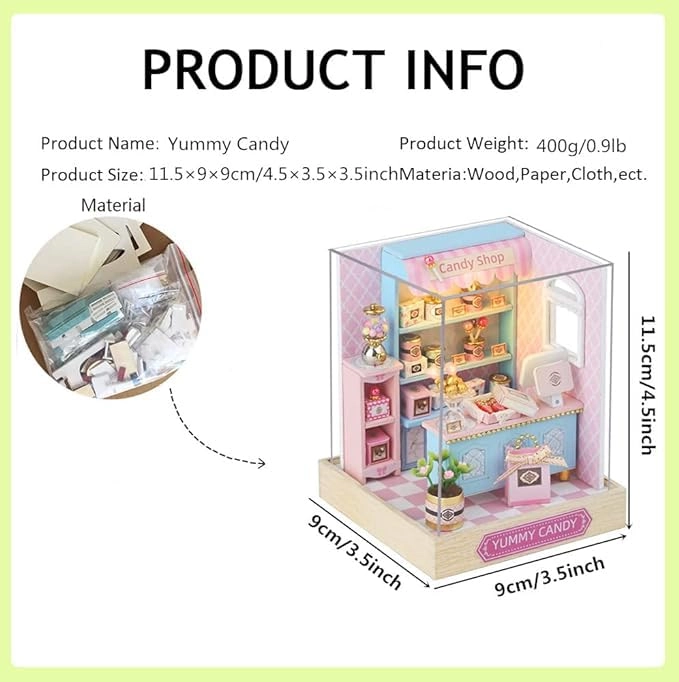 Miniature Wooden Dollhouse Furniture Kit - Creative Room 1:24