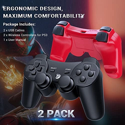 Controller - Black + Red PS3 Pack