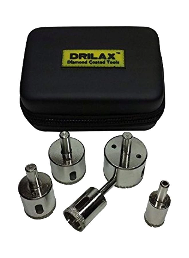 Diamond Drill Bit Tile Hole Saw Set - 5 Pcs 3/4 inch 1 inch 1-1/4 1-1/2 1-3/4 Inch