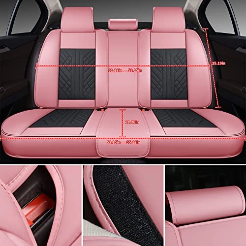 Bench Seat Cover - Rear Seat Pink And Black