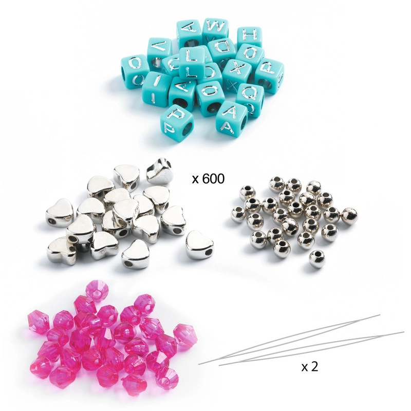 Silver Alphabet Beads Set - 1000 Pcs