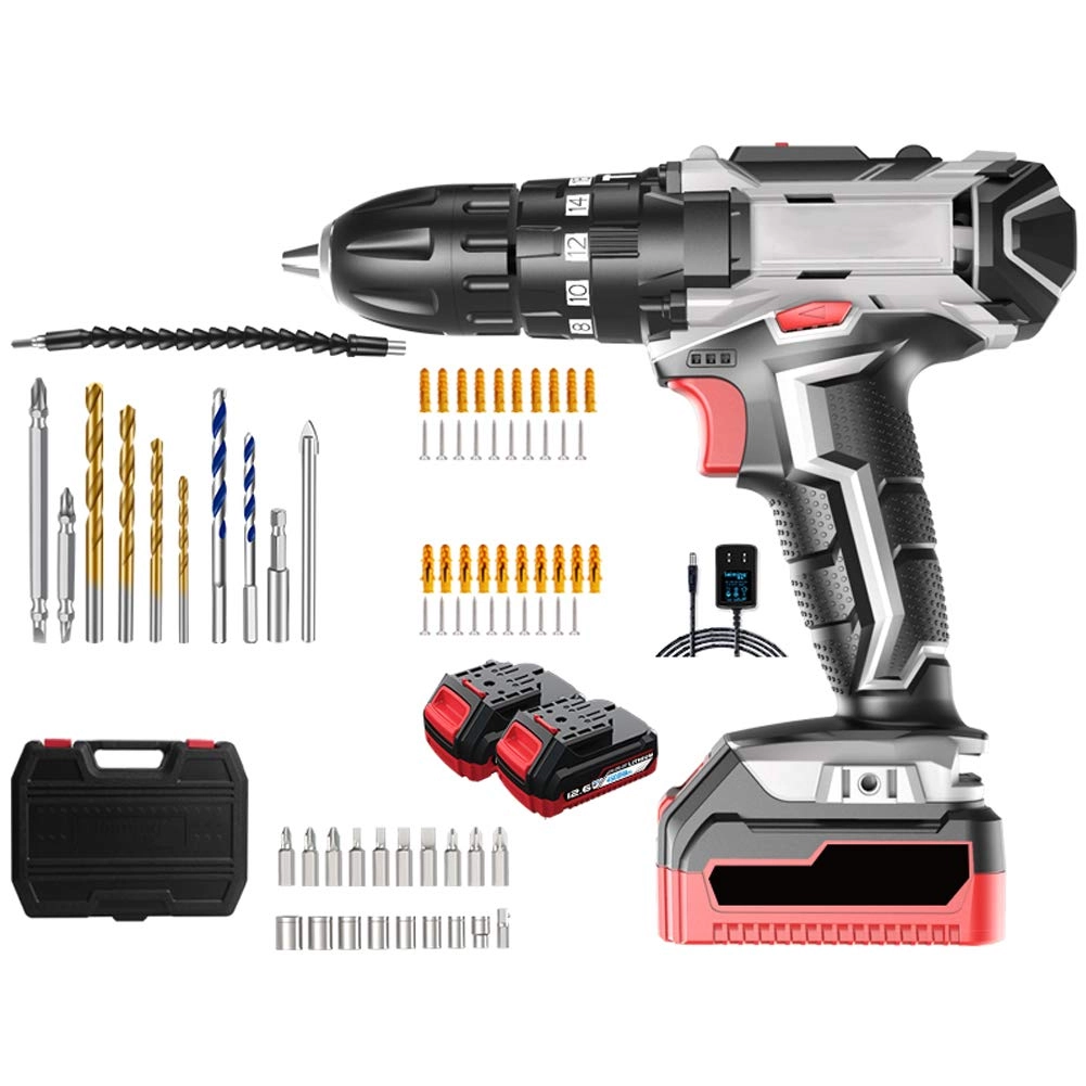 QHYXT Impact Cordless Drill - 12.6V 2 batteries