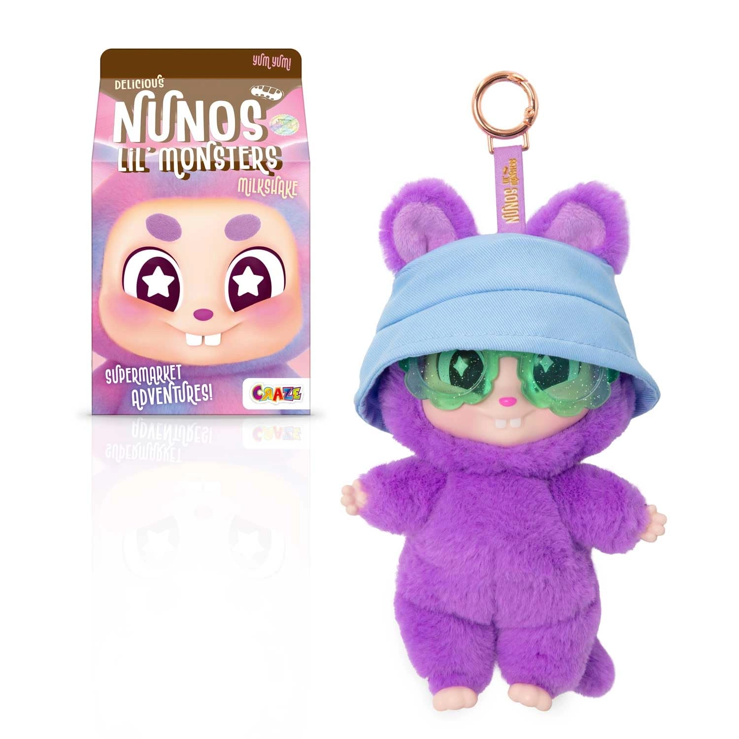 CRAZE Nunos Lil' Monsters 8 cm - Plush Keychain Milkshake Pack