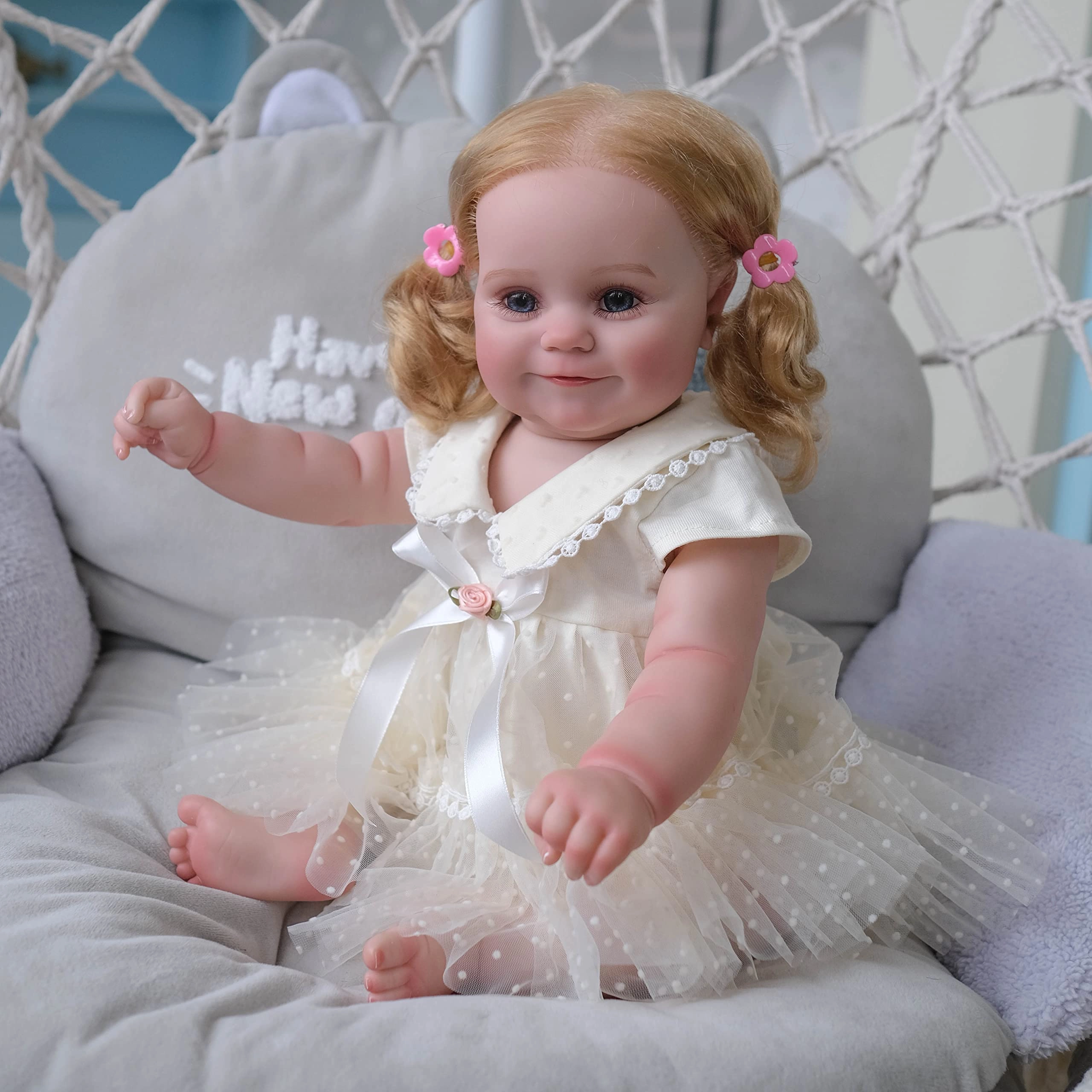 Enjoy with Love Maddie Reborn Baby Doll - 50 cm Silicone Vinyl Blonde Roots Hair