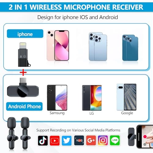 Wireless Microphone - 2pcs 2.4 GHz