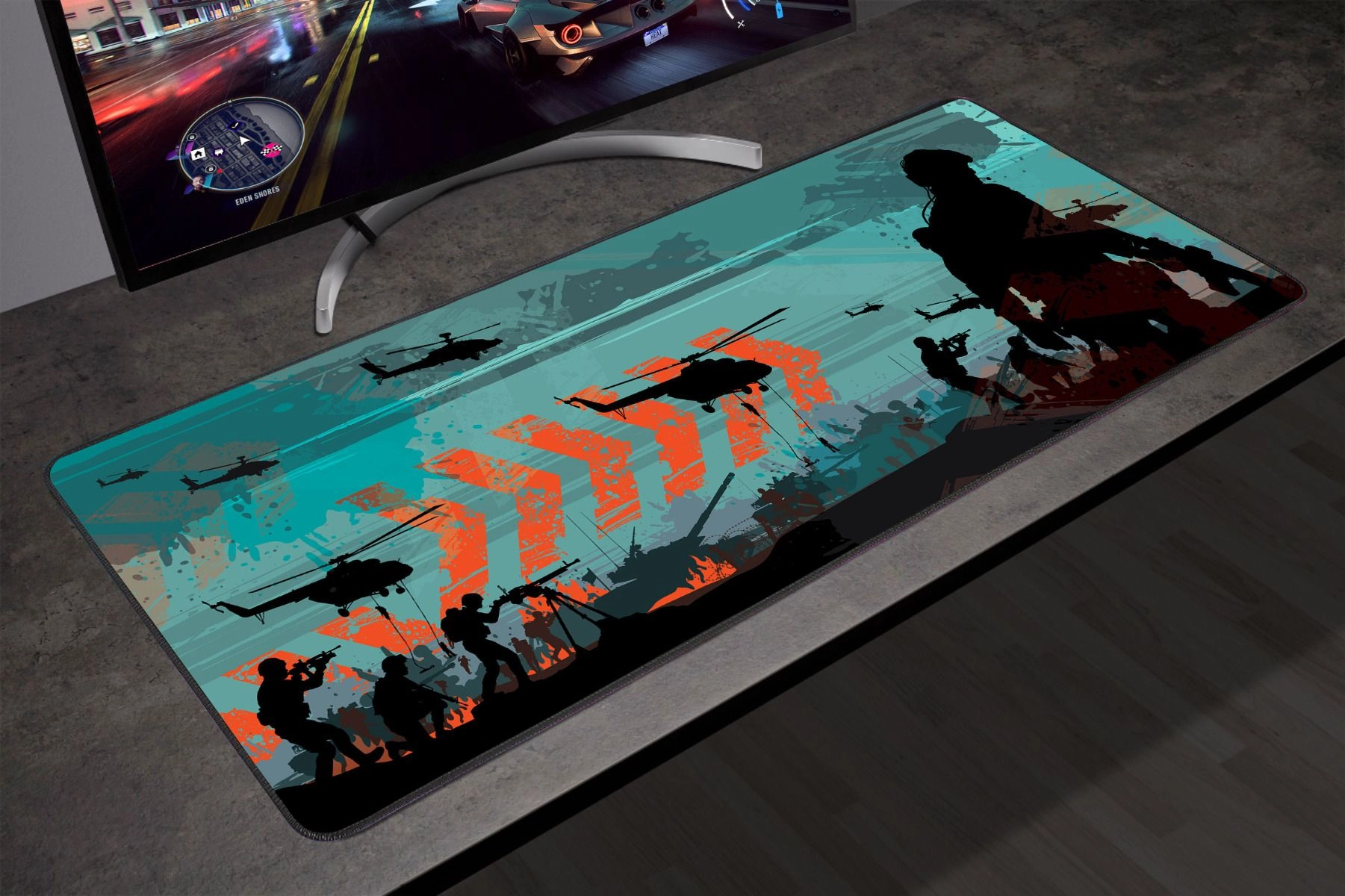 Graffiti Polyester Gaming Mouse Pad - 80x30 cm