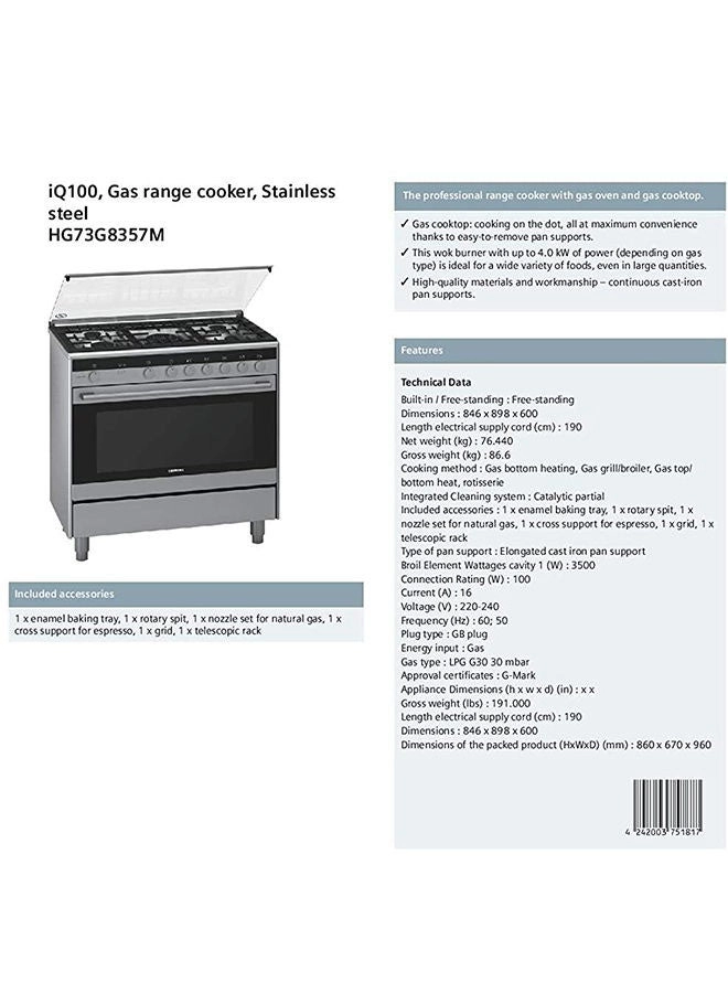 iQ100 HG73G8357M GAS Cooker