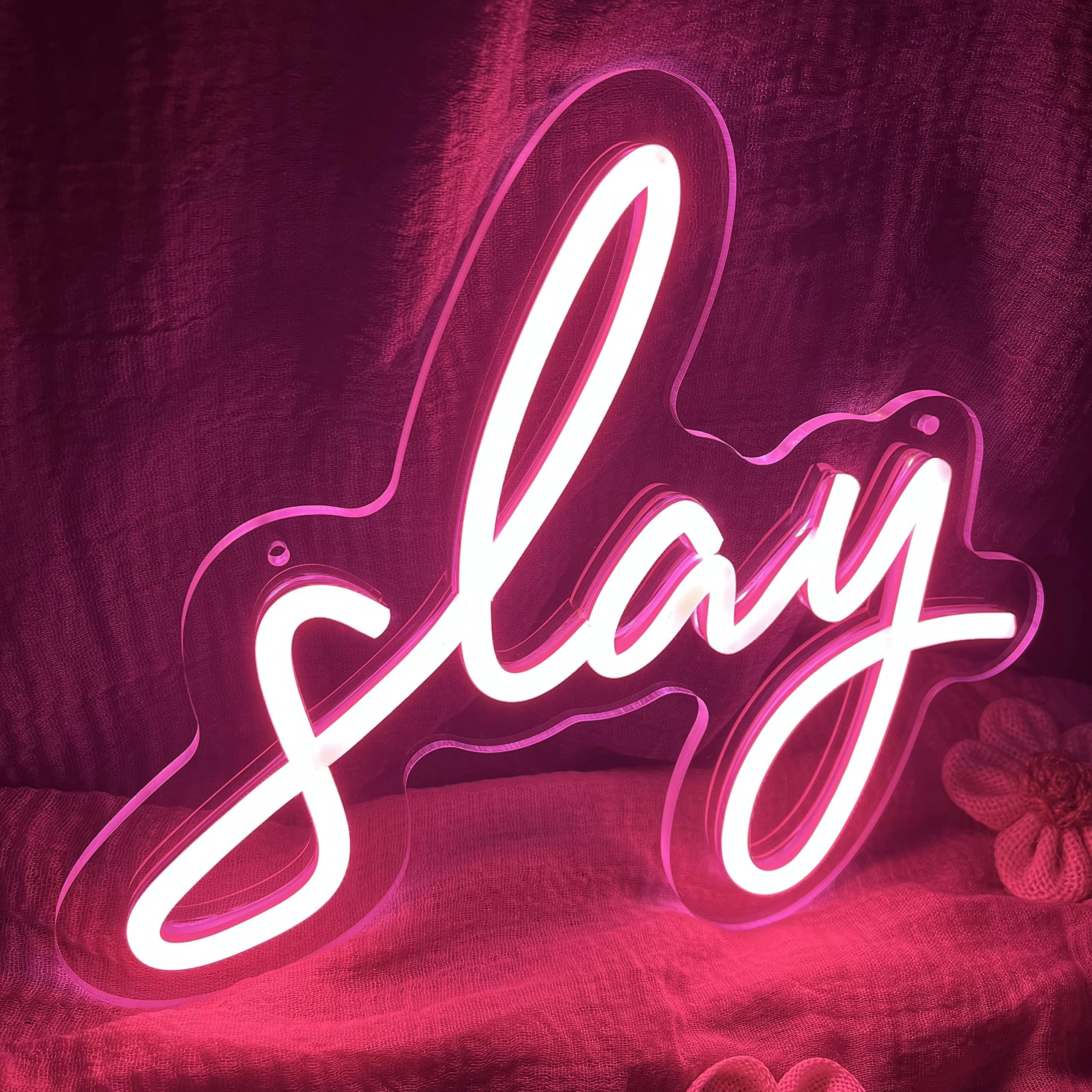 E BoomWL Pink Slay Neon Sign